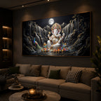 Spiritual Ganesha Modern Luxury Backlight Horizontal Wall Art