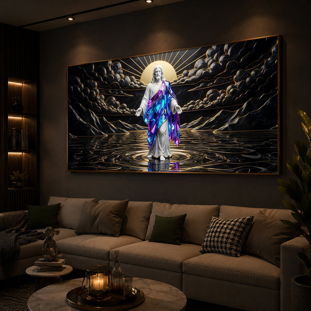 Jesus Christ Modern Luxury Backlight Horizontal Wall Art