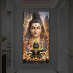 Lord Shiva Modern Luxury Backlight Vertical Wall Art