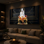 Swami Samarth Maharaj Modern Luxury Backlight Horizontal Wall Art
