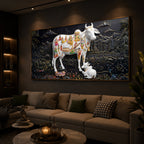 Decorative Kamdhenu Modern Luxury Backlight Horizontal Wall Art