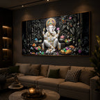 Divine Lord Ganesha Modern Luxury Backlight Horizontal Wall Art