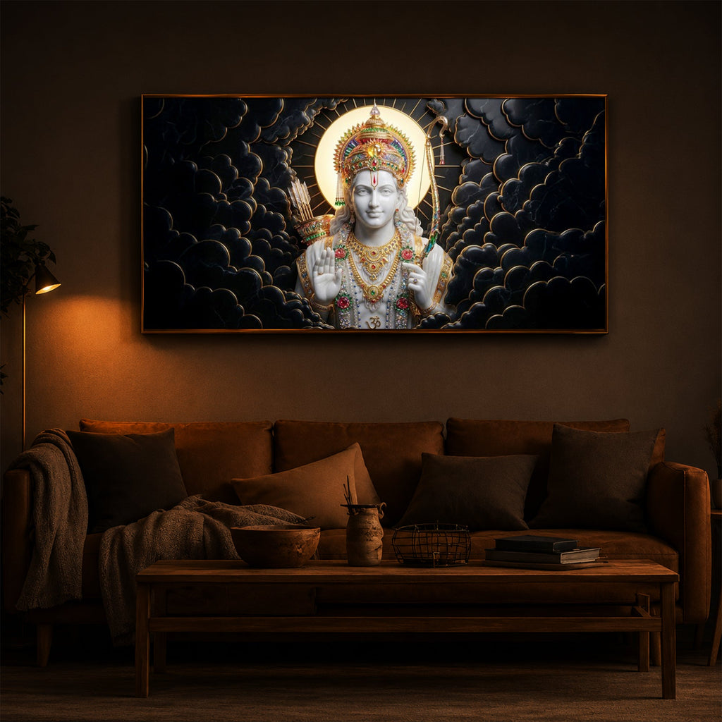 Lord Ram Modern Luxury Backlight Horizontal Wall Art