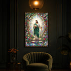 Divine Good Shepherd Jesus Modern Luxury Backlight Vertical Wall Art