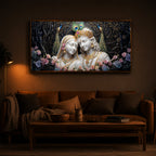 Beautiful Radha Krishna Modern Luxury Backlight Horizontal Wall Art