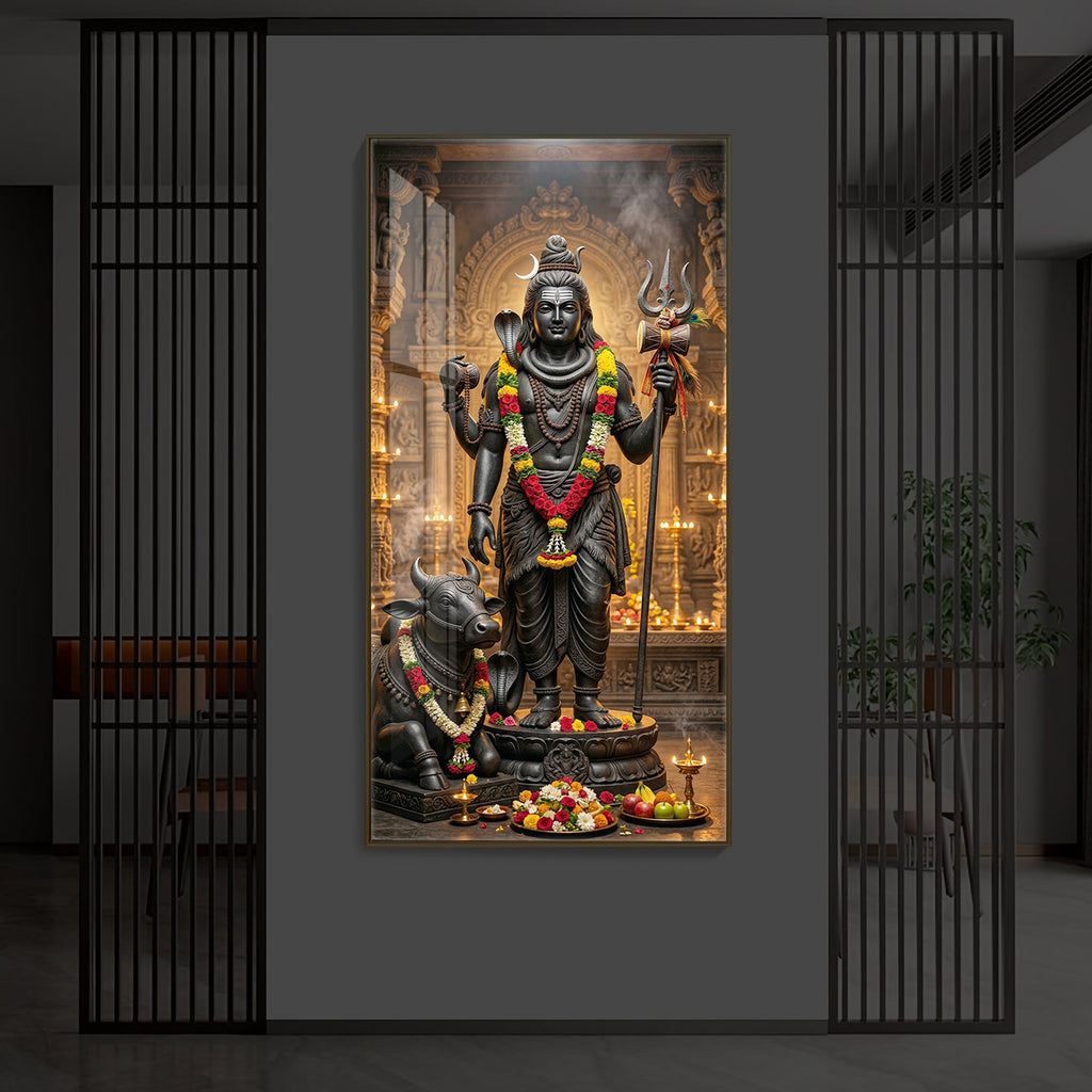 Divine Shivay Modern Luxury Backlight Vertical Wall Art