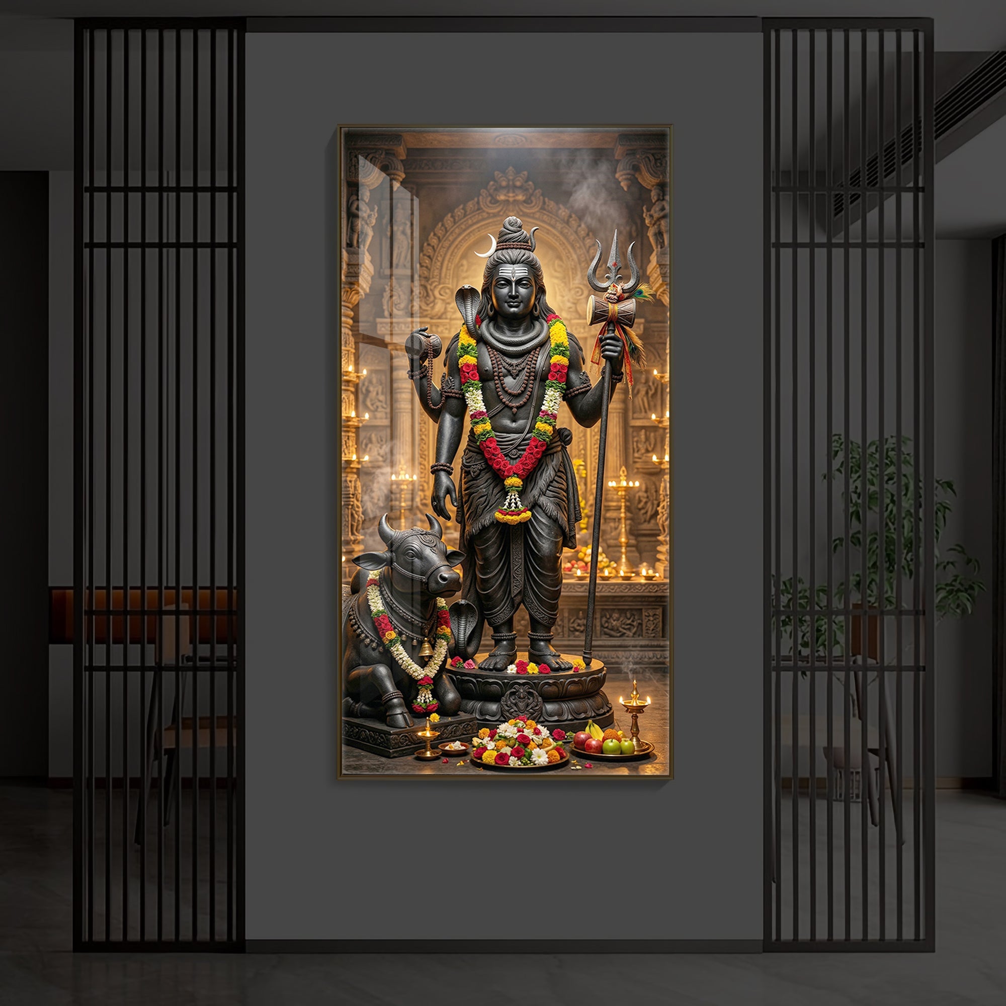 Divine Shivay Modern Luxury Backlight Vertical Wall Art