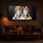 Generic Radha Krishna Modern Luxury Backlight Horizontal Wall Art