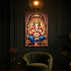 Shree Ganesh Modern Luxury Backlight Vertical Wall Art