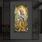 Loving Krishna Modern Luxury Backlight Vertical Wall Art