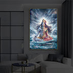 Ardhanarishvara Modern Luxury Backlight Vertical Wall Art
