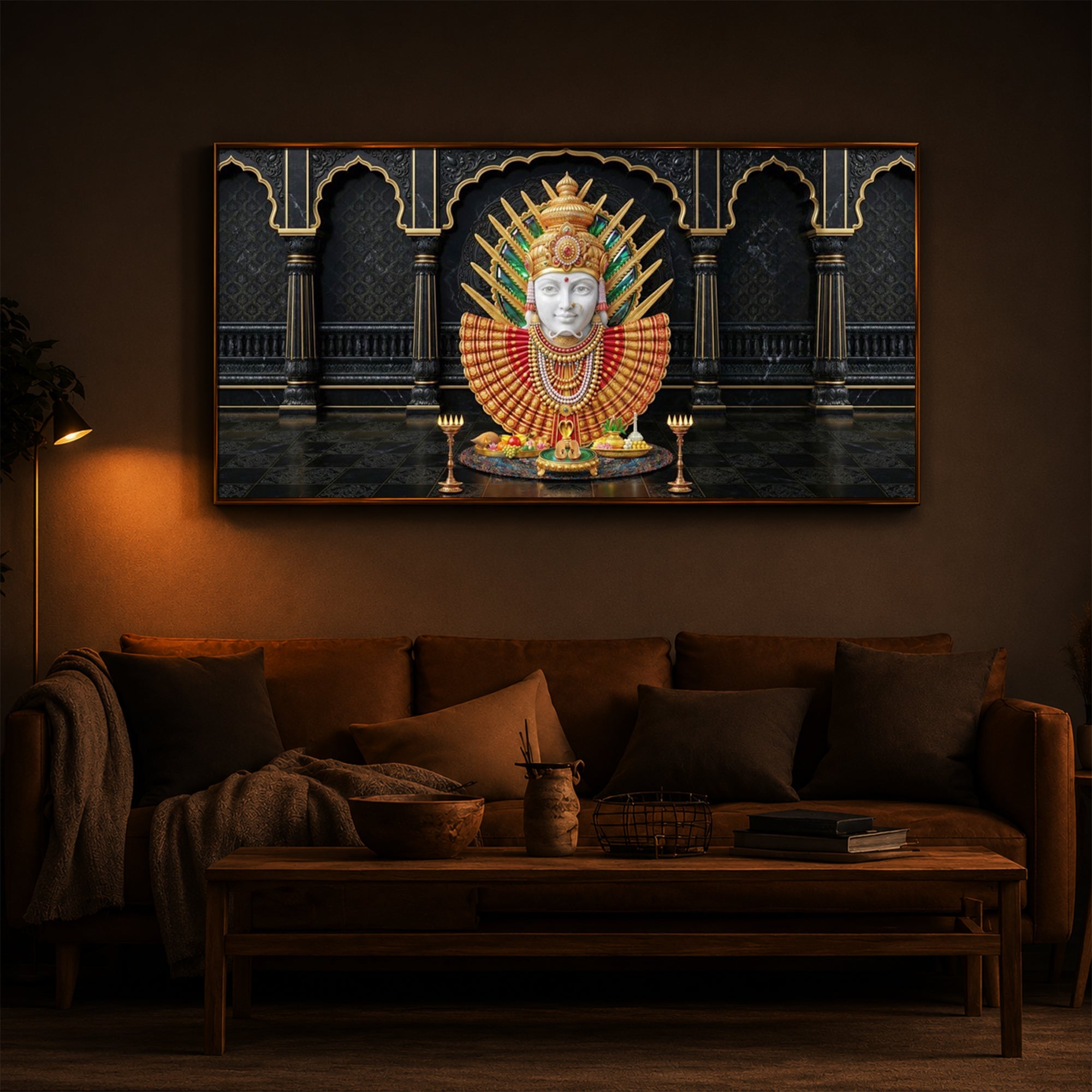 Goddess Renuka Modern Luxury Backlight Horizontal Wall Art