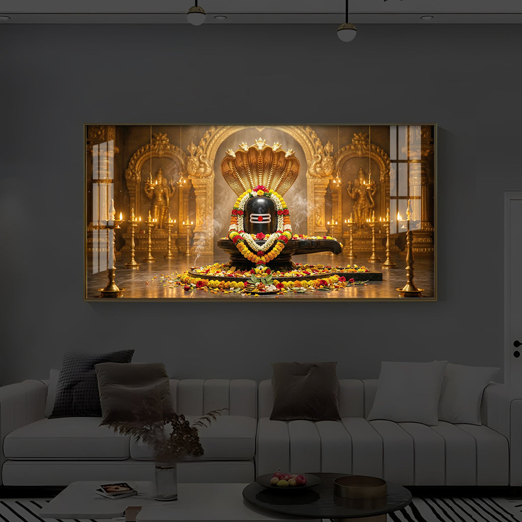 Bholenath Ji Modern Luxury Backlight Horizontal Wall Art