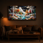 Mountain Serenity Modern Luxury Backlight Horizontal Wall Art