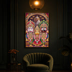 Blessings Of Lord Jagannath Modern Luxury Backlight Vertical Wall Art