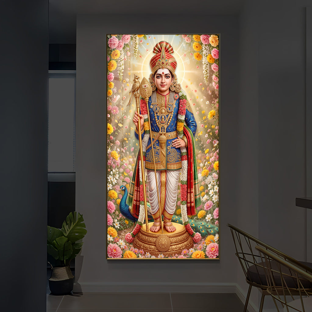 Murugan Ji Modern Luxury Backlight Vertical Wall Art