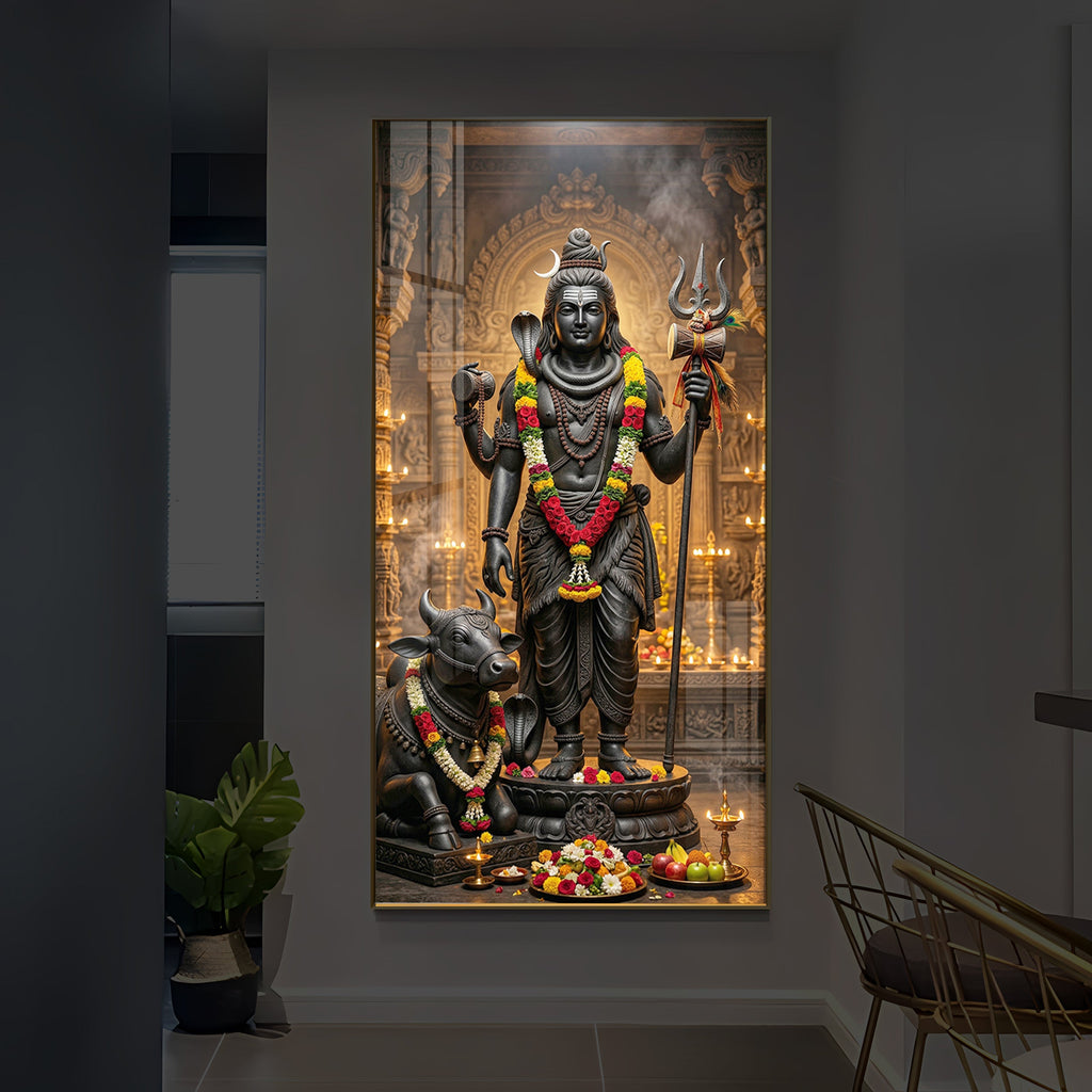 Divine Shivay Modern Luxury Backlight Vertical Wall Art
