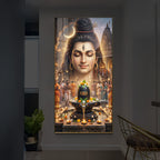 Lord Shiva Modern Luxury Backlight Vertical Wall Art
