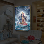 Ardhanarishvara Modern Luxury Backlight Vertical Wall Art