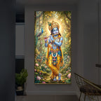 Loving Krishna Modern Luxury Backlight Vertical Wall Art