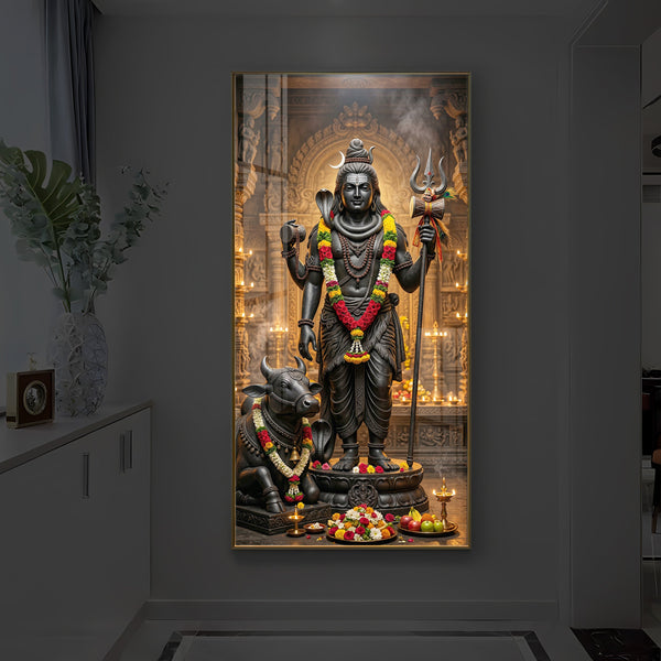 Divine Shivay Modern Luxury Backlight Vertical Wall Art