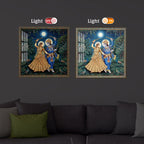 Radha Krishna Definition Of Love Modern Luxury Backlight Square Wall Art