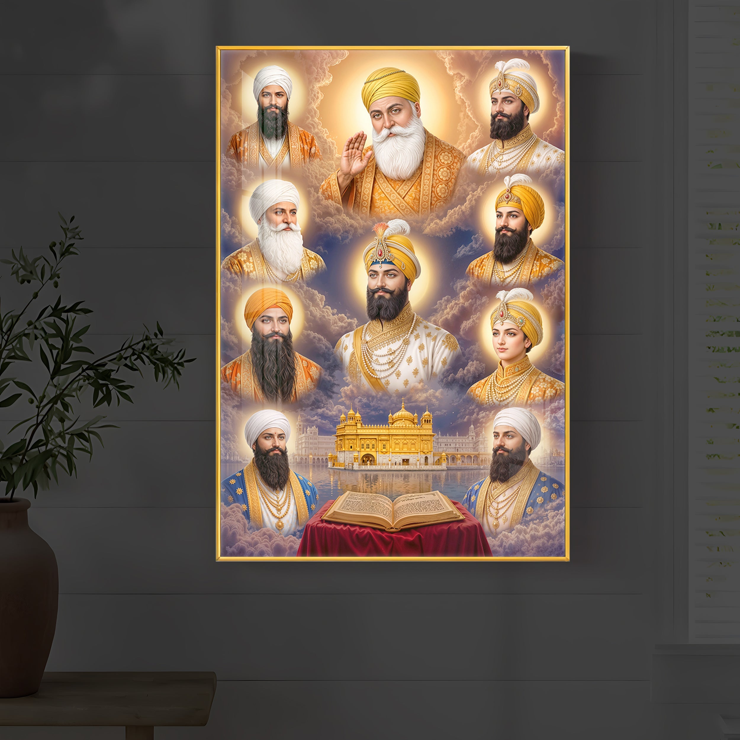 Guru's Essence Modern Luxury Backlight Vertical Wall Art