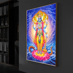 Sri Maha Vishnu Modern Luxury Backlight Vertical Wall Art