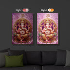Vakratunda Mahakaya Ganesh Ji Modern Luxury Backlight Vertical Wall Art