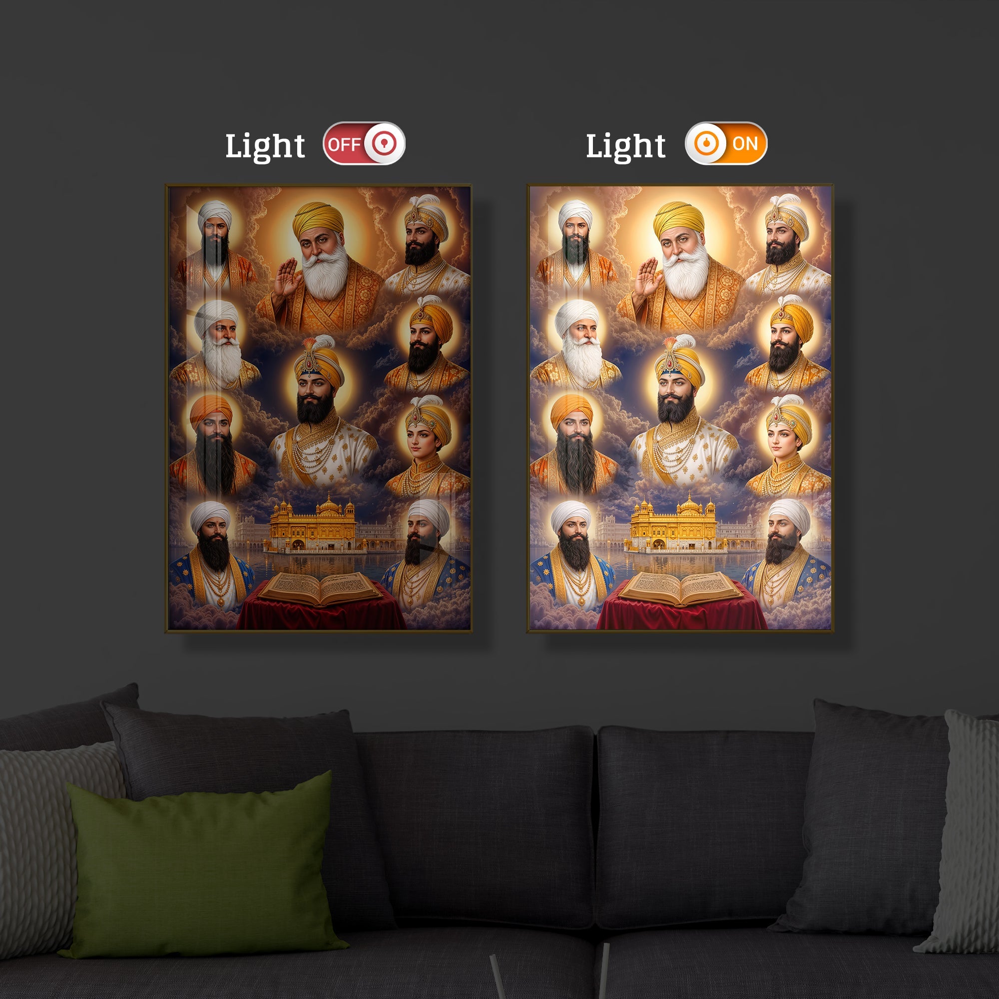 Guru's Essence Modern Luxury Backlight Vertical Wall Art