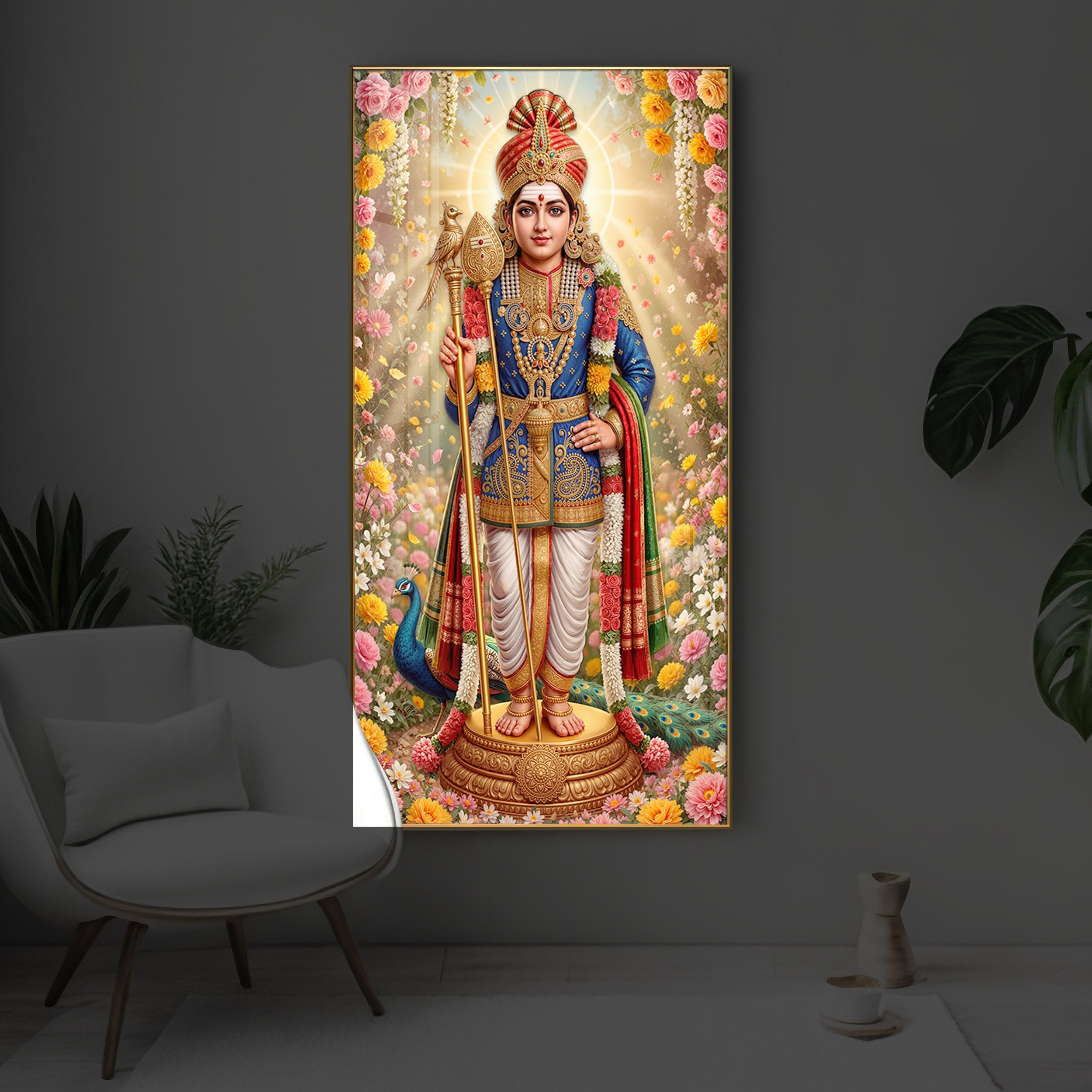 Murugan Ji Modern Luxury Backlight Vertical Wall Art