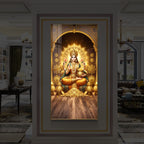 Goddess Lakshmi Maa Modern Luxury Backlight Vertical Wall Art