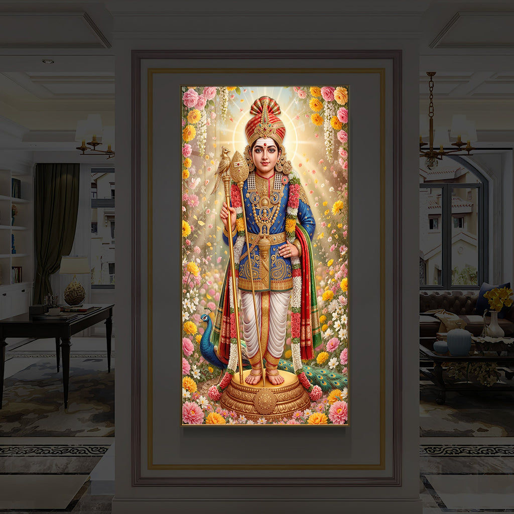 Murugan Ji Modern Luxury Backlight Vertical Wall Art