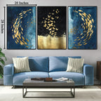 Into the Blue Framed Canvas paintings - Set of 3