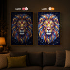 Imperial Lion Majesty Modern Luxury Backlight Vertical Wall Art