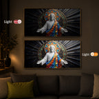Divine Jesus Modern Luxury Backlight Horizontal Wall Art