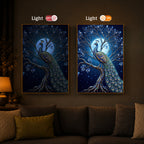 Blue Peacock Modern Luxury Backlight Vertical Wall Art