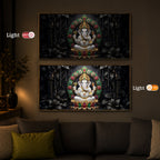 Depicts Lord Ganesha Modern Luxury Backlight Horizontal Wall Art