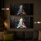 Sacred Heart Of Jesus Modern Luxury Backlight Horizontal Wall Art