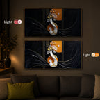 Black & Bold Modern Luxury Backlight Horizontal Wall Art