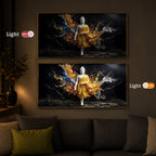 Embedded Buddha Modern Luxury Backlight Horizontal Wall Art