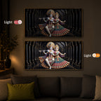 Hindu Seities Radha & Krishna Modern Luxury Backlight Horizontal Wall Art