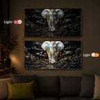 Majestic Elephant Modern Luxury Backlight Horizontal Wall Art