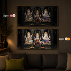 Saraswati,Lakshmi, & Lord Ganesha Modern Luxury Backlight Horizontal Wall Art