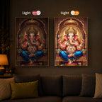 Shree Ganesh Modern Luxury Backlight Vertical Wall Art