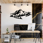 Mountain Range Trees View Metal Art Wall Decor