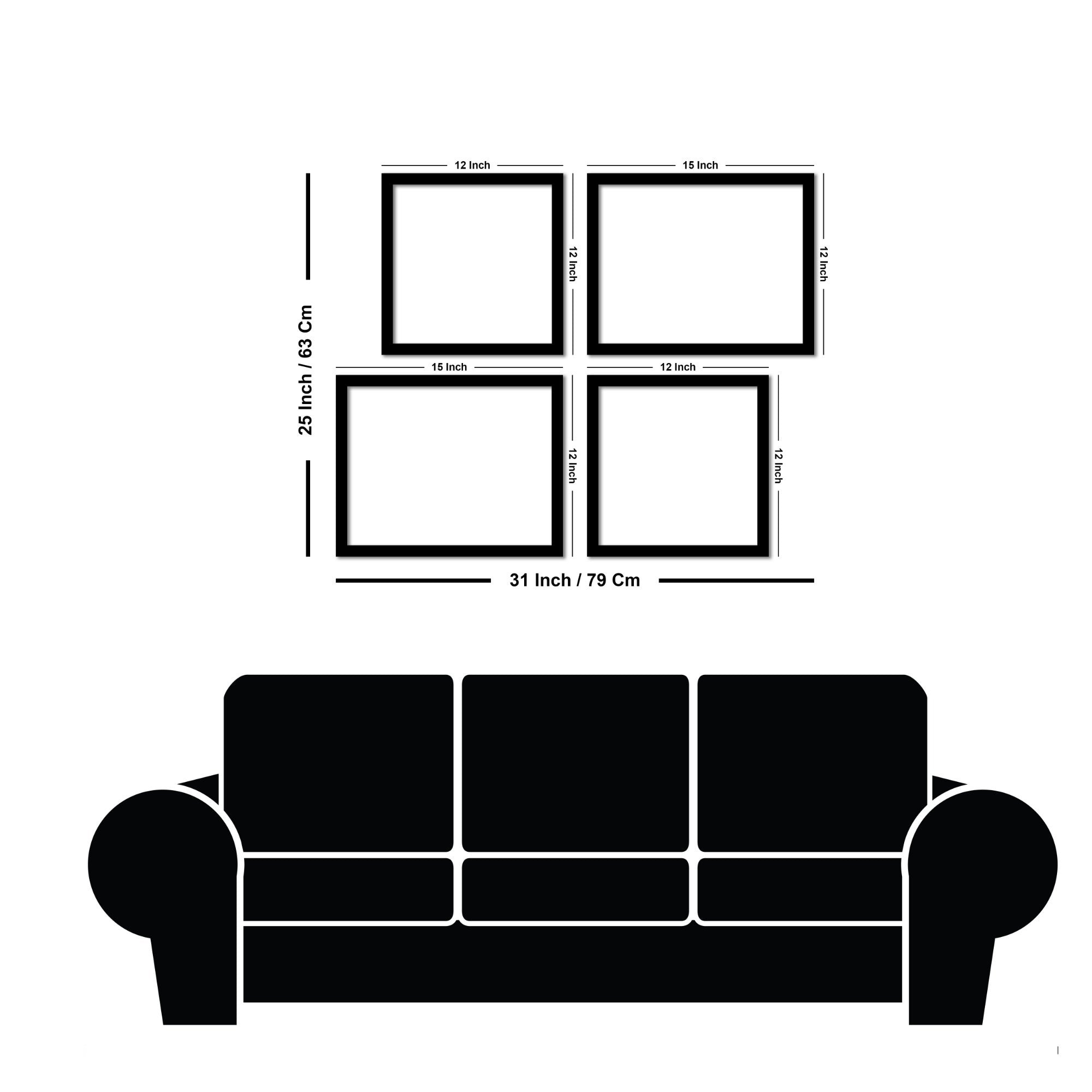 Marine Life Premium Wall Frame Hanging Set of 4