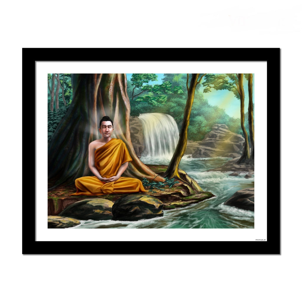 Premium Wall Frame Painting of Peaceful God Buddha