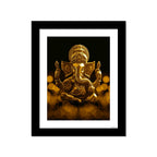 Golden Sculpture of Lord Ganpati Quality Wall Frame Painting