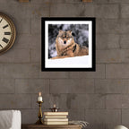 Wolf in Snow Premium Quality Wall Frame Painting